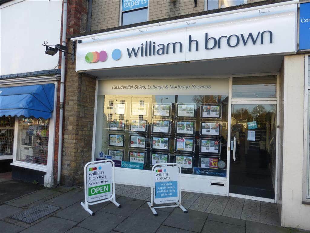 High street estate agency branch with A-boards outside